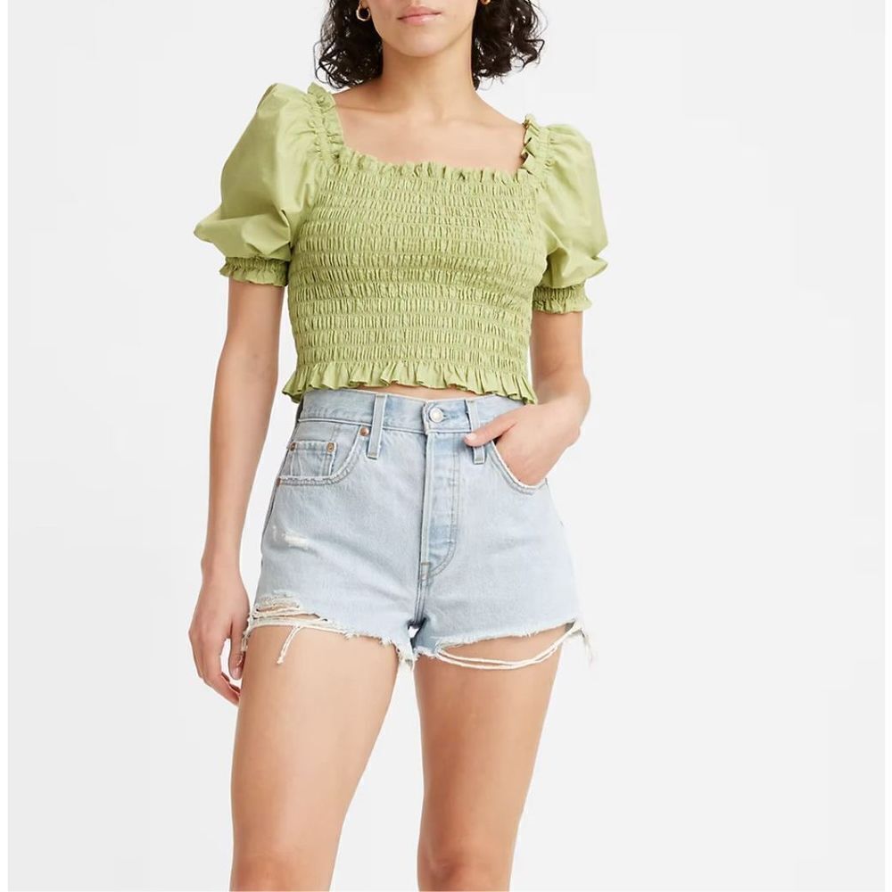 Levis 501® HIGH‎ RISE WOMEN'S SHORTS Button Fly Ojai Frost - Light Wash 25